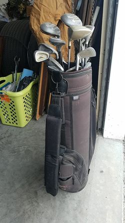 Golf clubs and bag