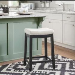 Claridge Backless, Counter Height Barstool, Faux Leather, Nailhead Saddle by LINON- NEW!