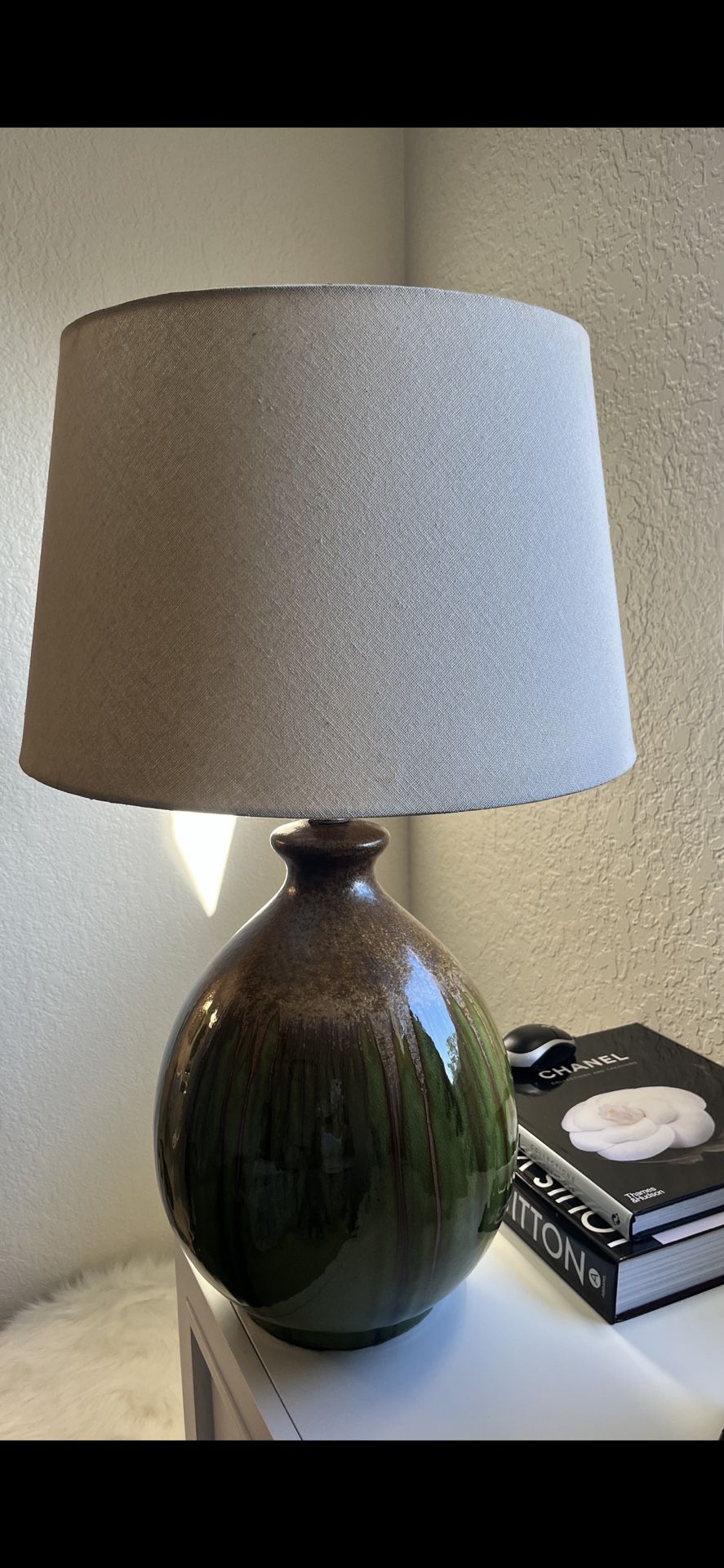 Vintage Green And Gold Lamp 
