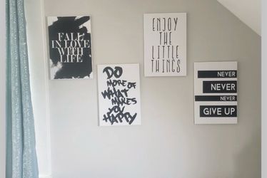 Inspirational four piece art set - wood