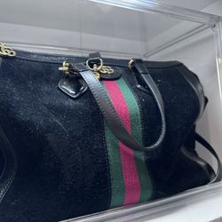 Gucci Black Leather and Suede Ophidia Tote Bag Like New 