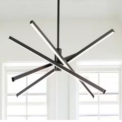 Light Dimmable Integrated LED Black Sputnik LED Chandelier for Dining Room Kitchen Living Room