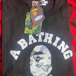 black glow in the dark bape shirt