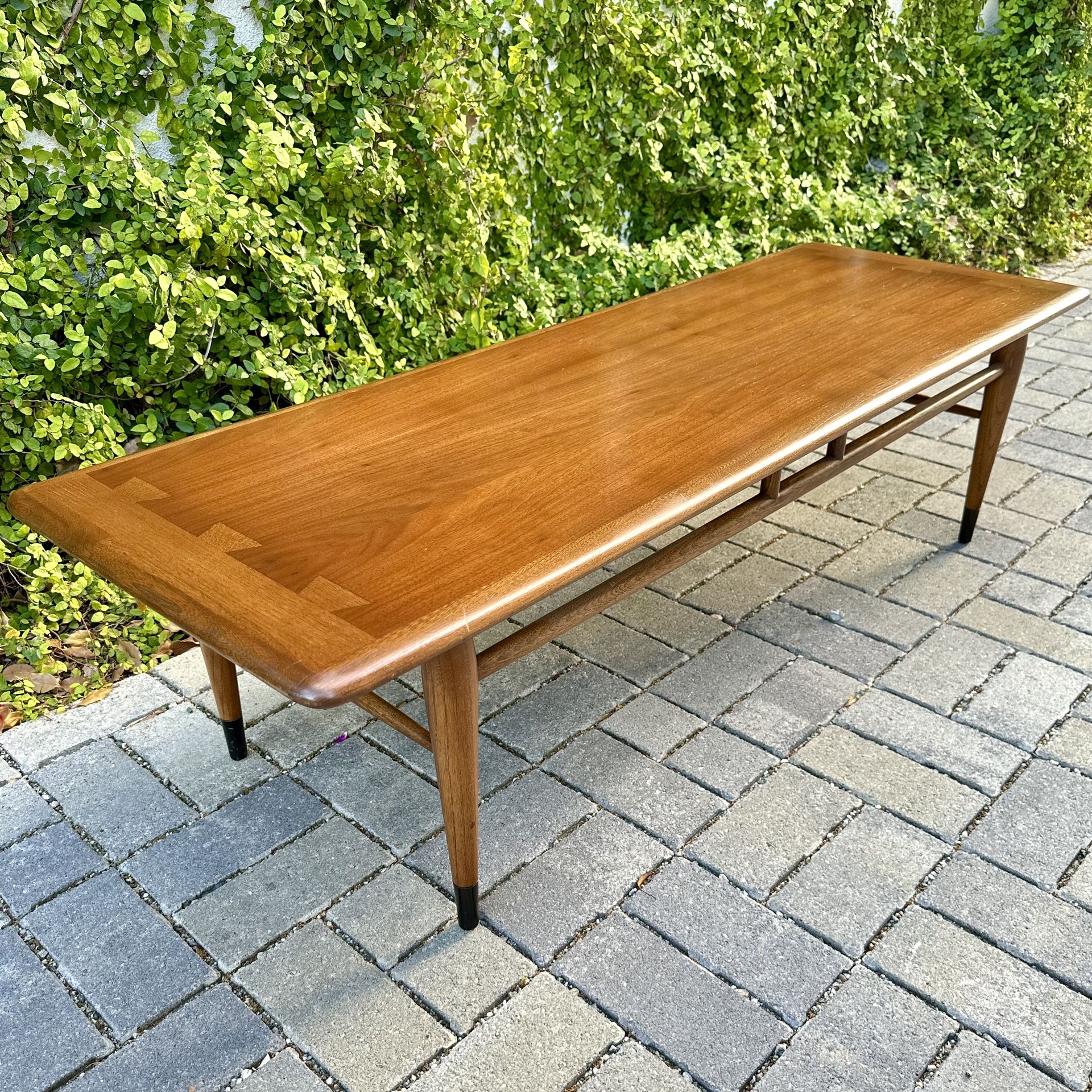 Vintage Walnut & Oak "Acclaim" Dovetailed Coffee Table by Lane