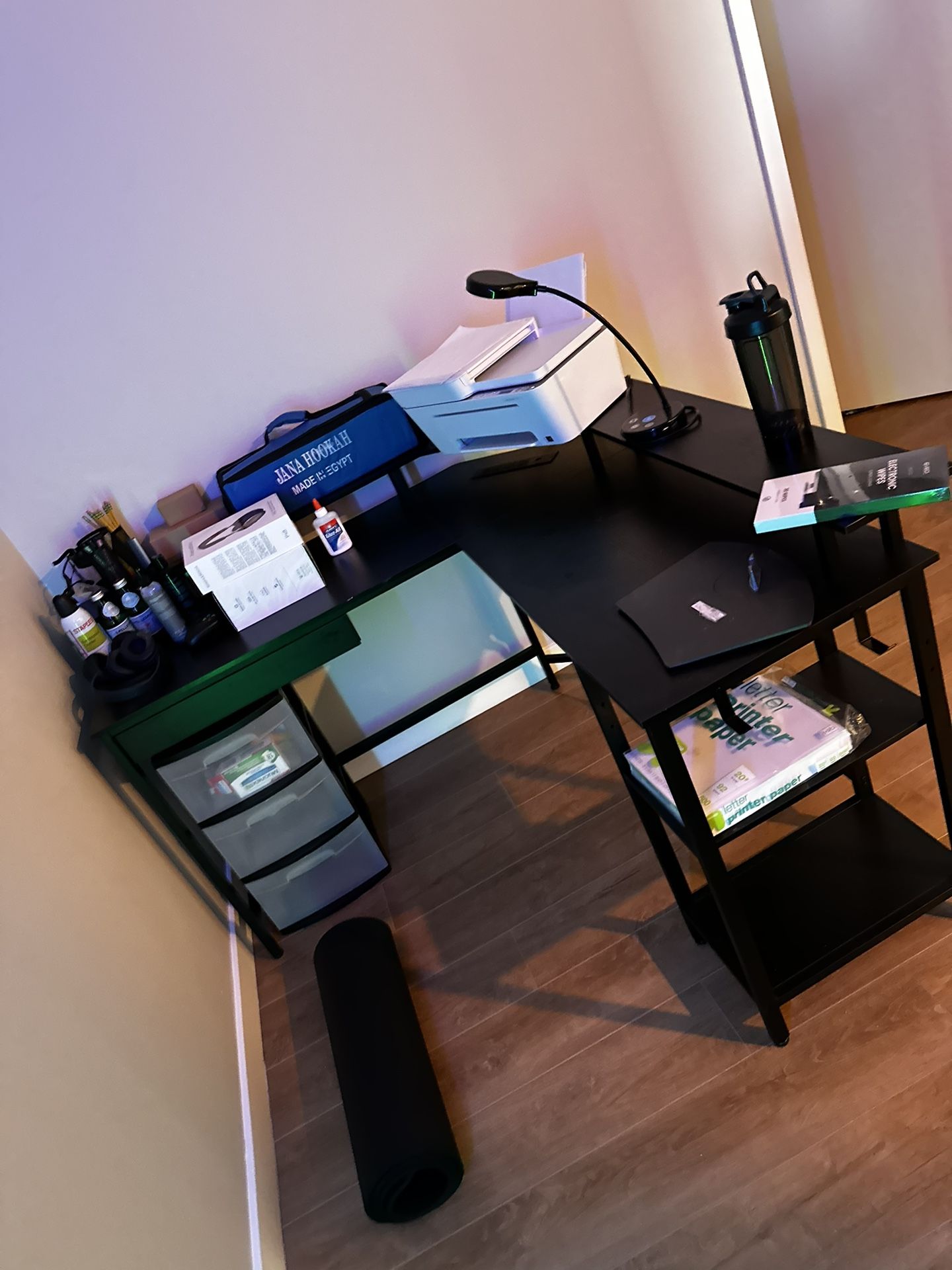 Black Wooden Workstation Desk
