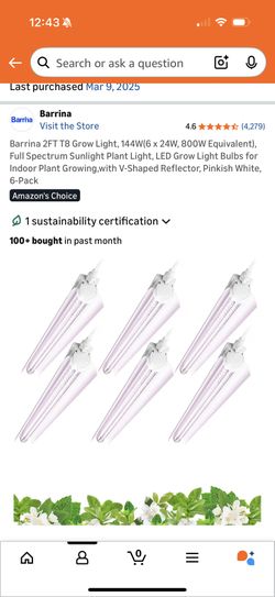 6 Pack Barrina Pinkish White Grow Lights