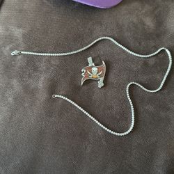 Buccaneers Pendant & Micro Tennis Necklace 