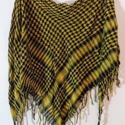 Large Yellow And Black Fashion Scarf 