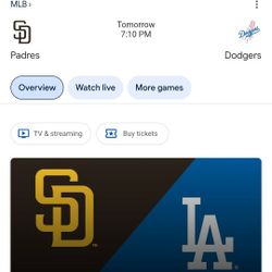 Padres VS Dodgers  Monday Night