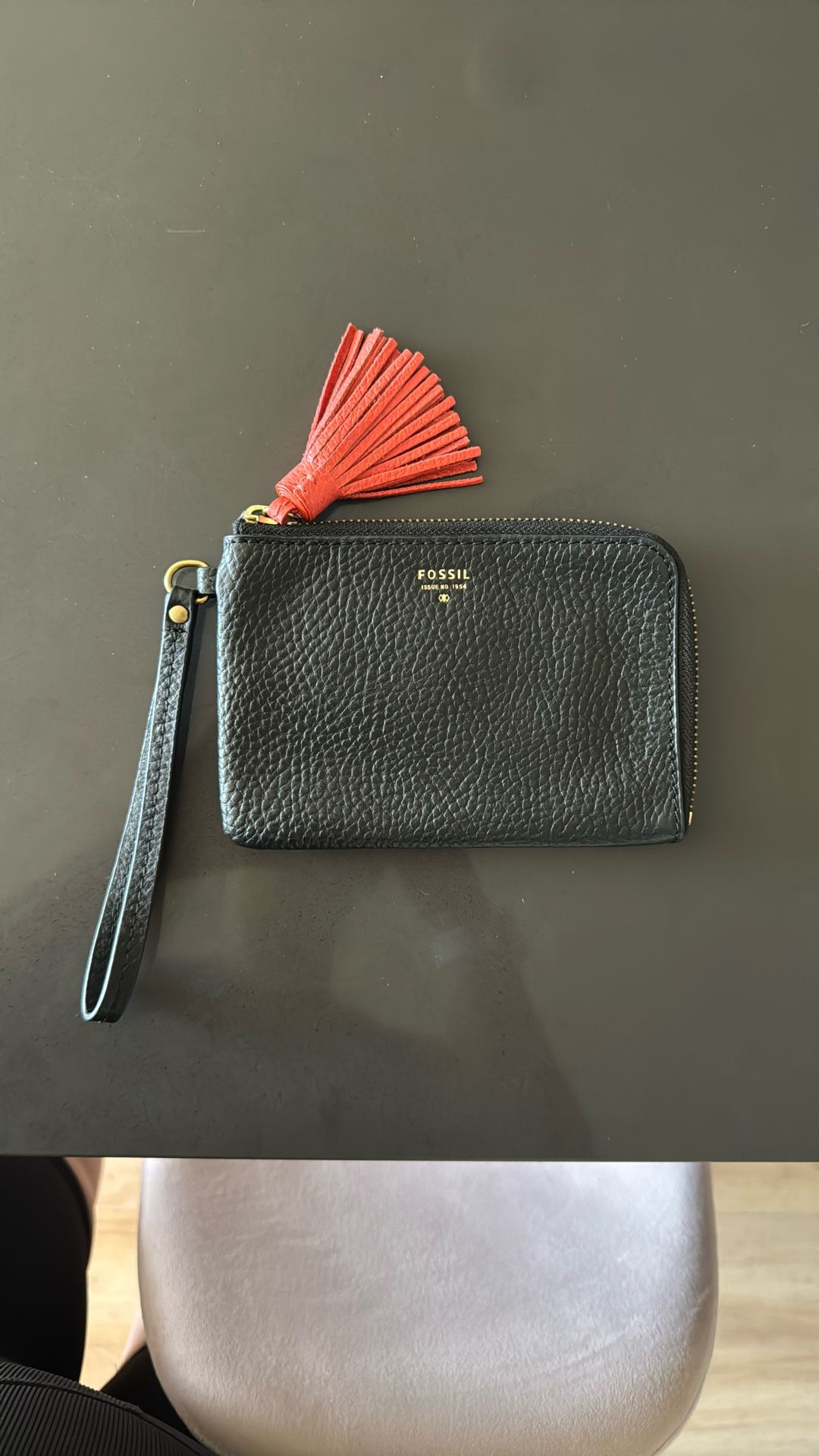 Fossil Black Leather Clutch 