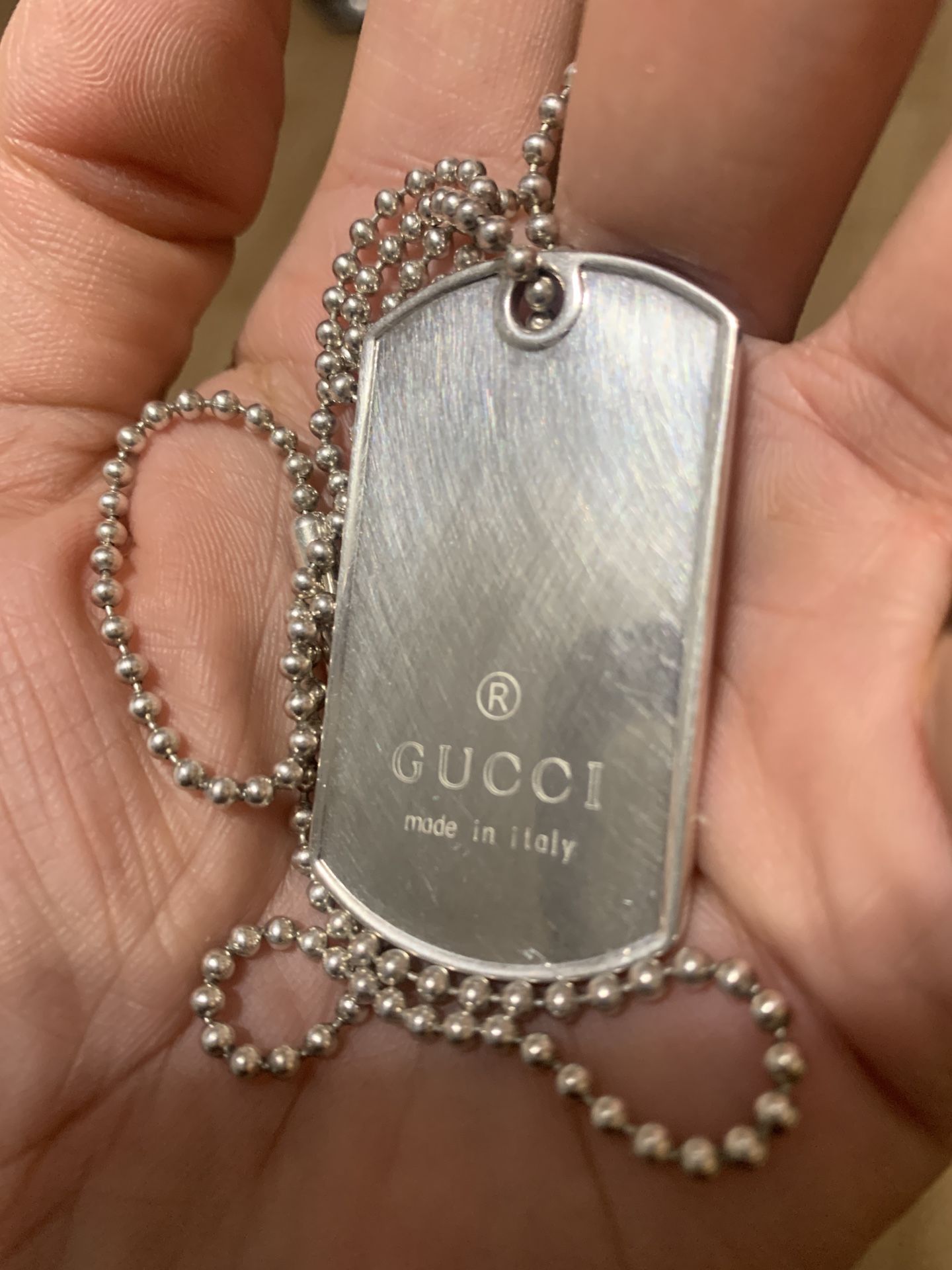 Men’s GUCCI Chain & Tag - 925 Italian Silver