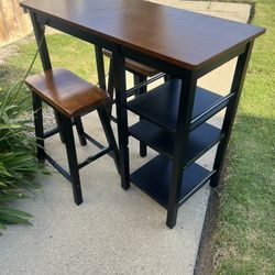 Brighton Indoor 3-Tier Shelves Counter Height 3-Piece Wood Dining Set 😎 delivery available in Ventura
