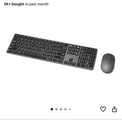 Amazon Basics Ultra Premium Wireless Keyboard and Mouse Combo - Rechargeable, Ultra Slim Design, Quiet, Full Size, Number Pad,