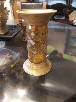 Gold candle holder