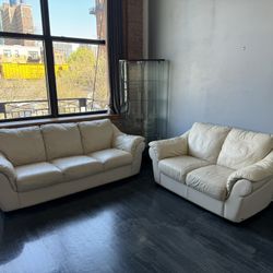 Three Piece Italian Leather Couches