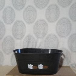 Halloween Bucket Plush Black  Cat
