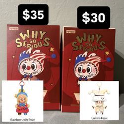 NEW sealed pop mart POPNOW box why so serious pendant plush figure rainbow jelly bean lumino feast