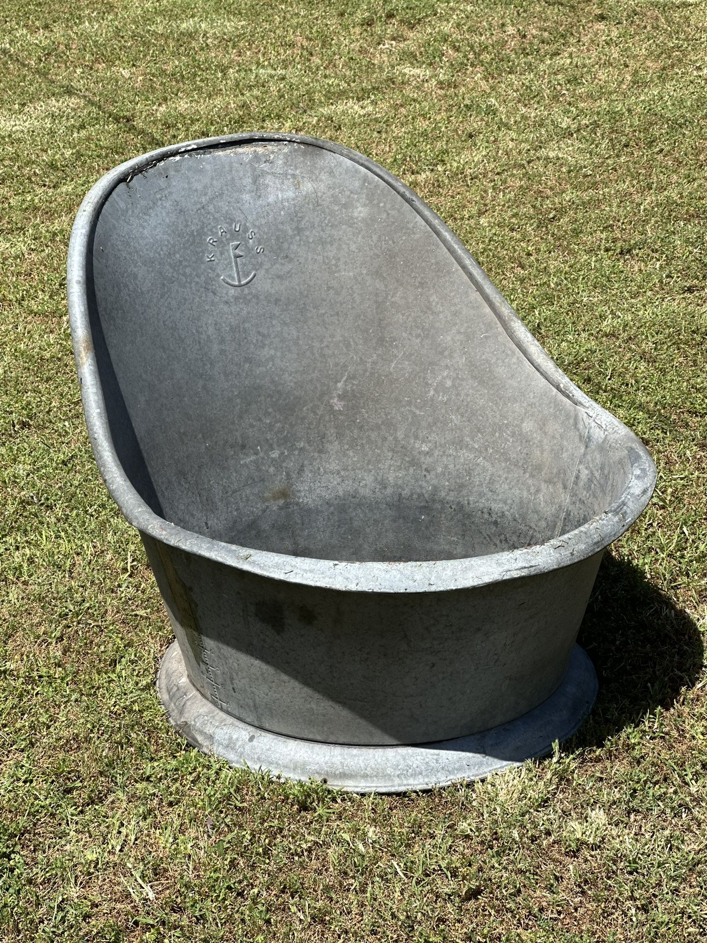Vintage Krause galvanized Cowboy Bath Tub