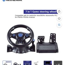 Steering Wheel With Manual Shifter Vibration Controller Computer USB Car Steering-Wheel 7in1
