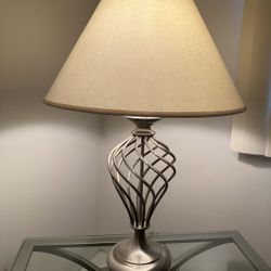 Decorative Silver Table Lamo- height 30in