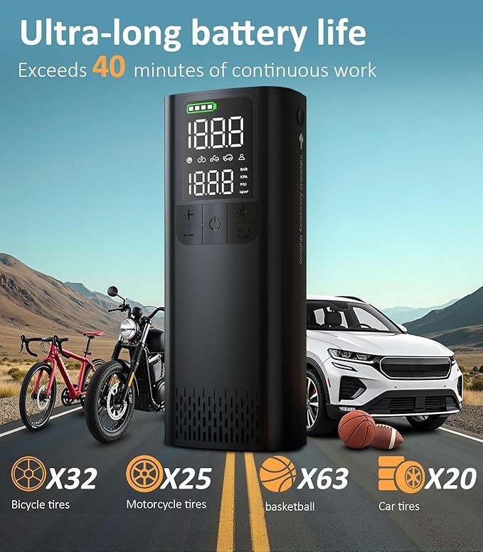 Portable Air Compressor - Car Tire Inflator