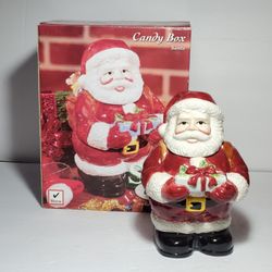 NEW Santa Christmas Candy Box Decoration 8.25"