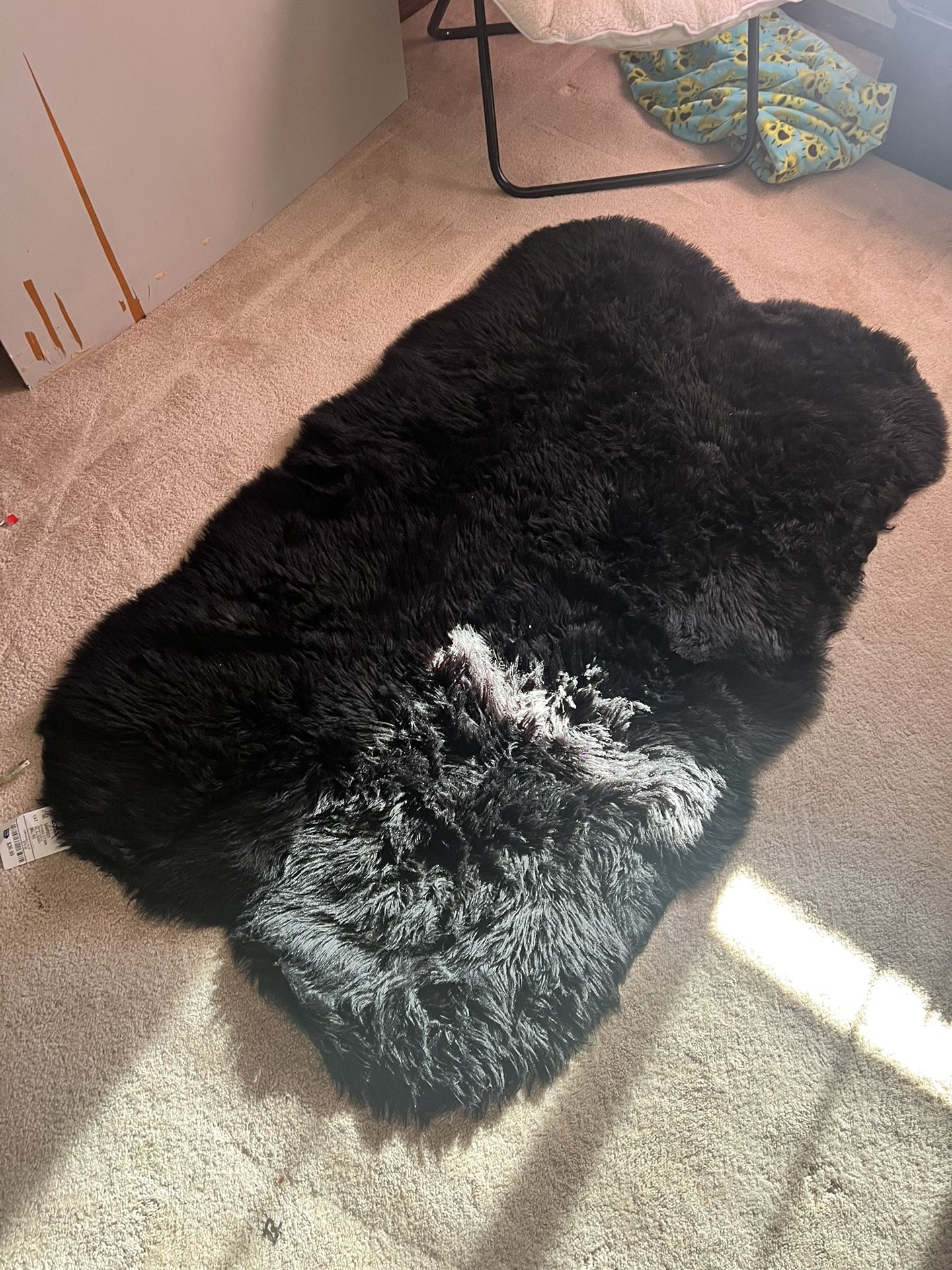 Black Faux Rug New