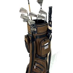 Complete RH Golf Club Set | Spalding Executive Irons + Dunlop Driver & Bag | New Grips!!!