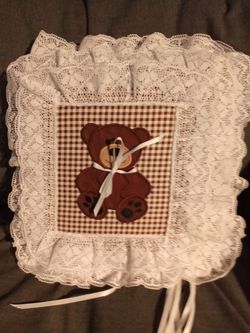 Homemade Adorable Bear & Lace Covered Binder