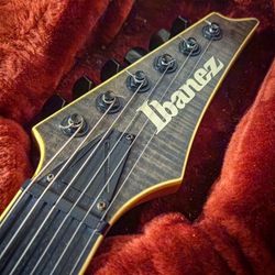 Ibanez RGAIX6FM Iron Label Black Electric Guitar Flame Maple With Hard Shell Case
