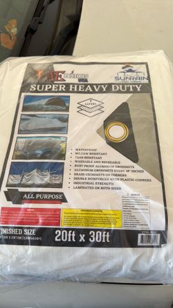 20x30 super heavy duty white tarp waterproof Lona Nueva