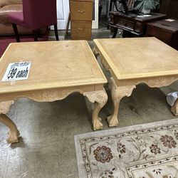CLEARANCE:  2 Matching Wood End Tables 