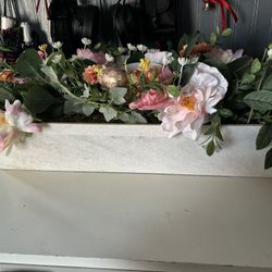 Base Flowers With 3 Candles Holders  19” Approximately 