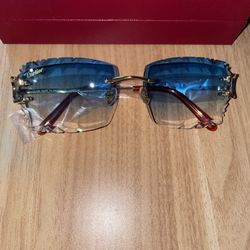 Cartier Big C Wire Sunglasses Lake Blue 