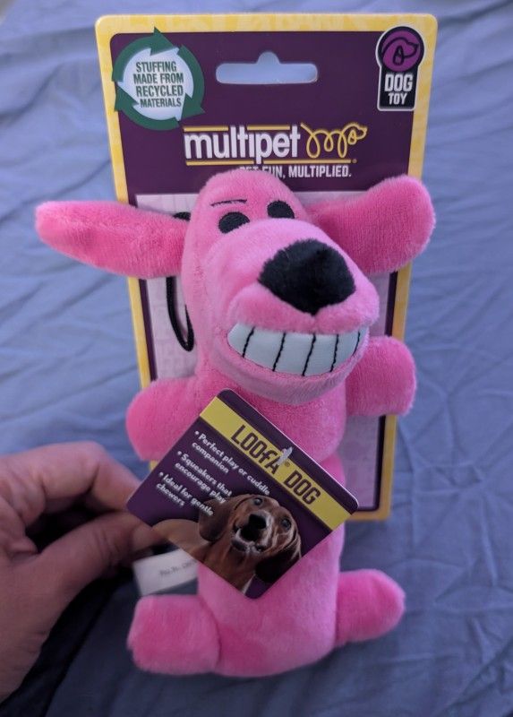 Pink Loofa Dog Toy