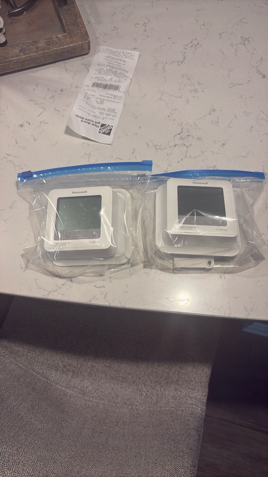 Two Honeywell ProSeries thermostats