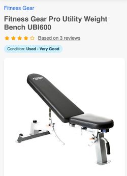 Fitness Gear Weight Bench For Home Gym Excellent Condition