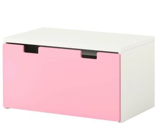 IKEA toy storage bench -pink/white