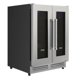 Thor 24 inch dual zone wine cooler under counter stainless steel