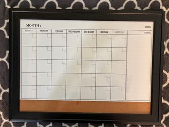 Quartet Dry Erase Calendar with cork board