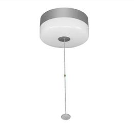 Spin Light 7 in. Pull Chain Satin Nickel Accent LED Flush Mount Ceiling Light 11.5W Soft White 3000K Install E26 Base
