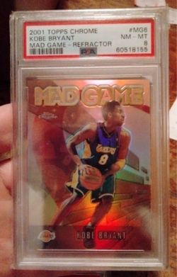 2001 Topps Chrome Kobe Bryant Mad Game Refractor PSA 8
