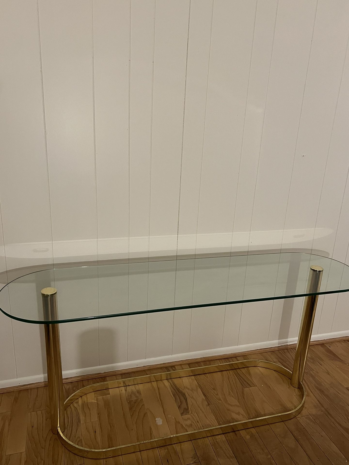 Mid-century Pace Collection Brass and Glass Console Table