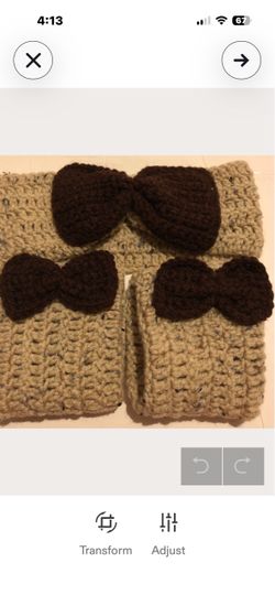 Turban Ear Warmer Fingerless Gloves Set One of a Kind