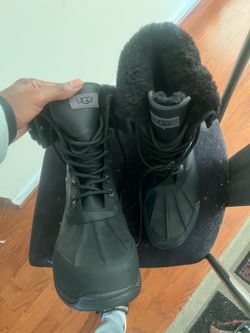 UGG Black Lace-Up Winter Boots