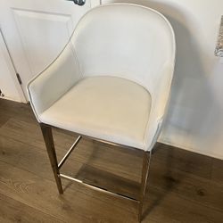 Sunpan 26 Inch Stanis Counter Stool White Bar Stools Faux Leather 