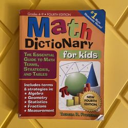 Math Dictionary for Kids Grades 4-9