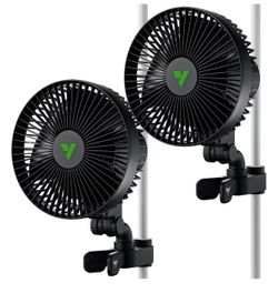 VIVOSUN AeroWave A6 Grow Tent Clip Fan, 6" Auto Oscillating Fan, 2-Pack Secure Non-Slip Clamp, Strong Air Circulating, Low Noise, US Patented Circulat