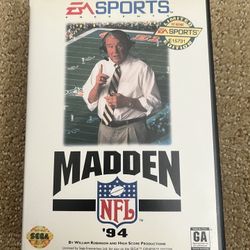Madden ‘94, Sega Genesis, Great Condition, Tested