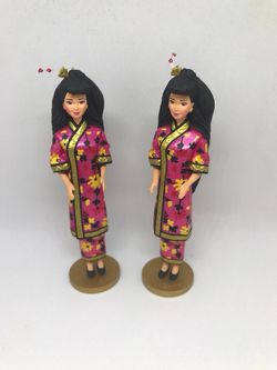 2 Barbie Hallmark Dolls of the World “China“ ornaments $15 total